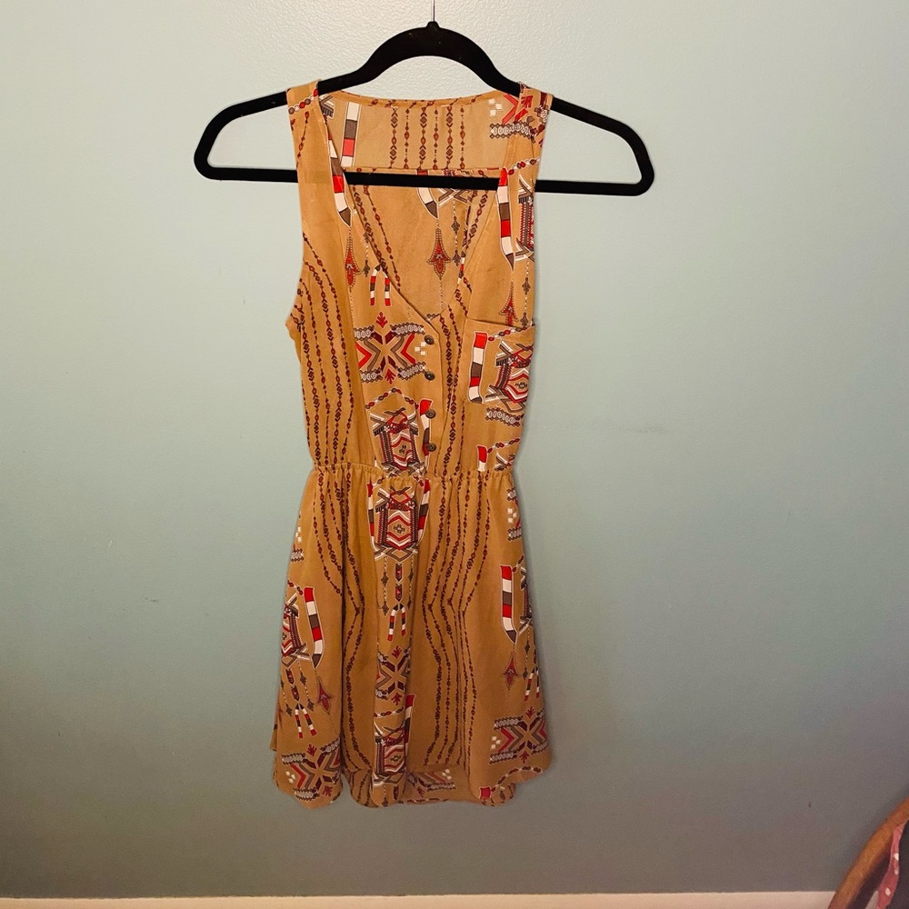 Brown dress with intricate pattern